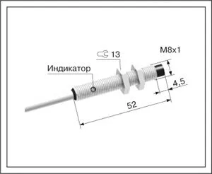Индуктивный датчик ВБ2.08М.52.2,5.1.1.К