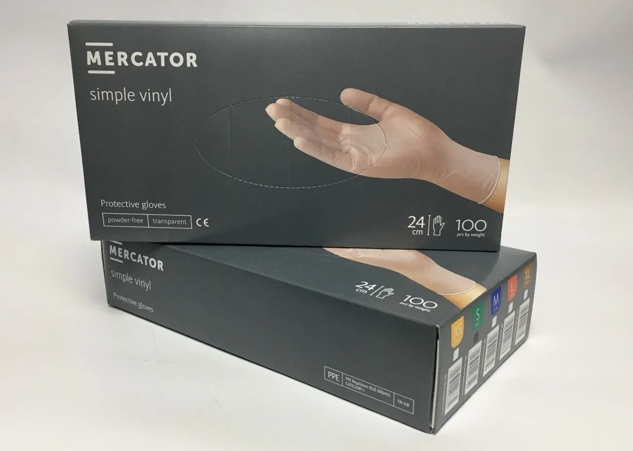 Перчатки одноразовые виниловые Mercator - 100 шт (50 пар), XS